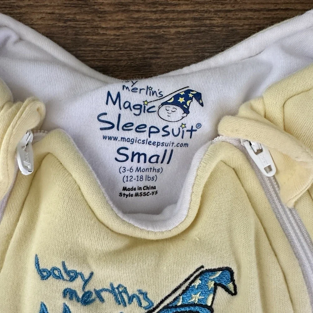Merlin Sleepsuit Kids Small Yellow Quilted Cotton Swaddle Transition‎
